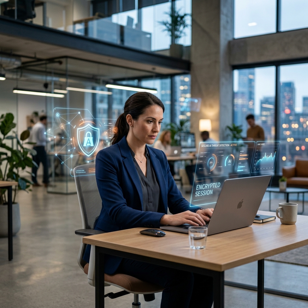 Office Person secure AI Compliance Concept